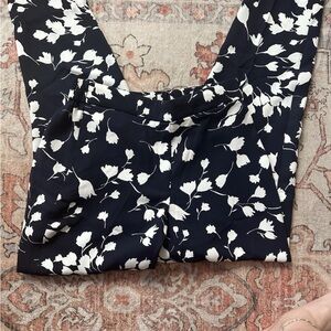 J. Crew navy and White Patterned Pants